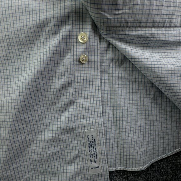 Brooks Brothers STRETCH Blue Check Long Sleeve Cotton Button Up 16.5 34/35 Slim - Picture 10 of 15